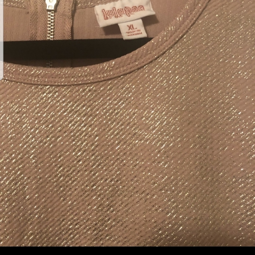 Amelia LuLaRoe Elegant tan & gold dress!!